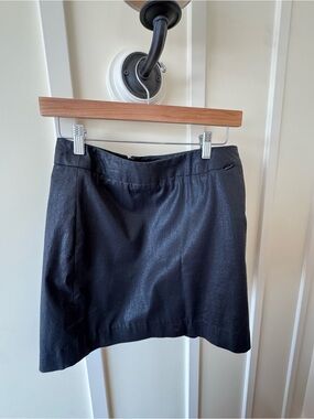 Vintage Y2K 1990s Nicole Miller size 6 black mini skirt office siren cyber short